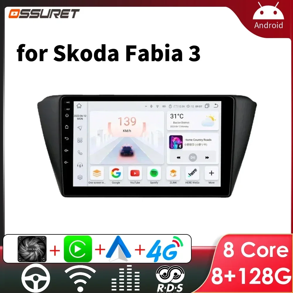 

Android Car Radio for Skoda Fabia 3 III 2015 - 2019 Car Multimedia Stereo Touch Screen Video Carplay Player 7862 Auto Headunit