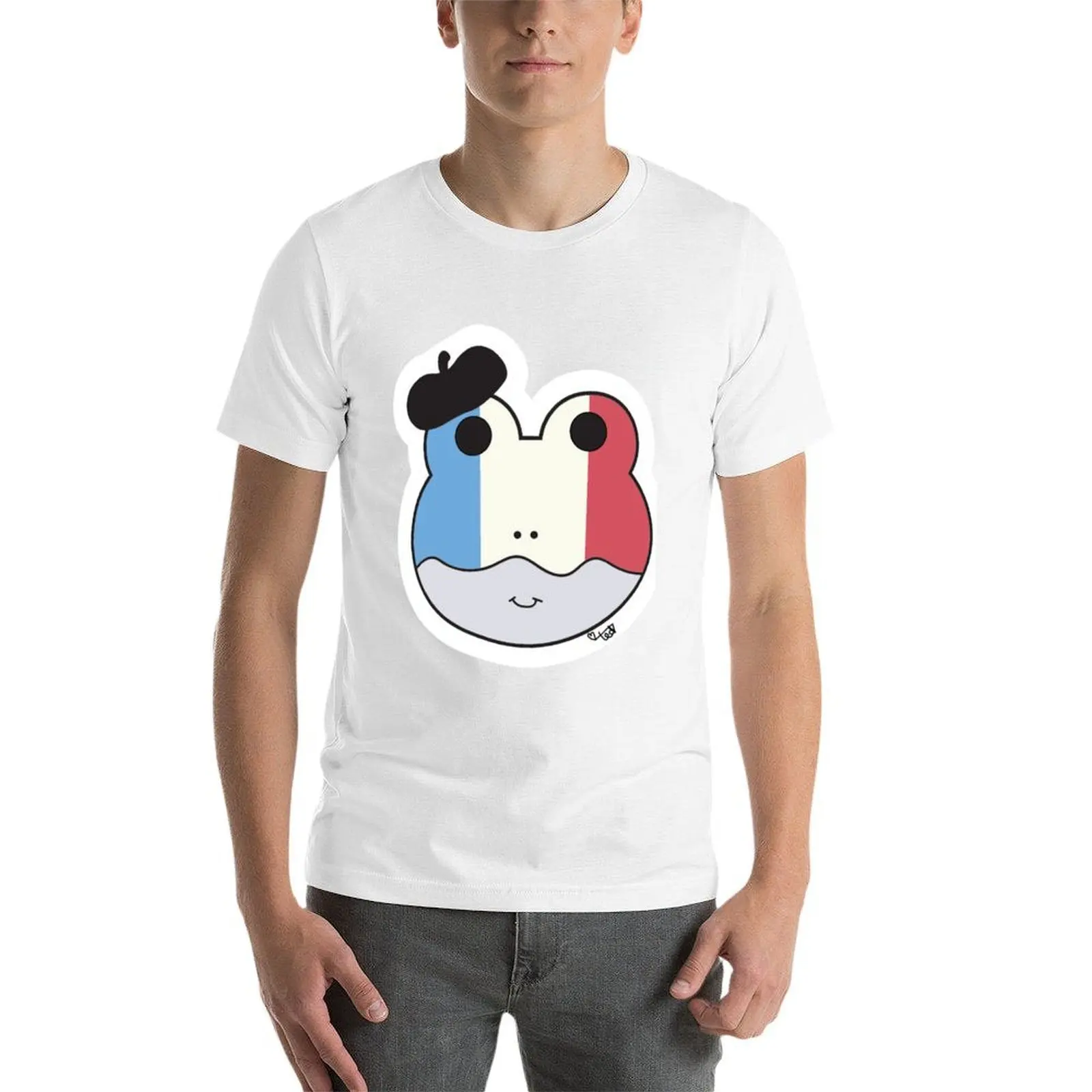 تي شيرت مطبوع قمصان fran?aise قمصان مع تي شيرت صيفي للرجال جرافيك فرنسي تي ضفدع ،grenouille t