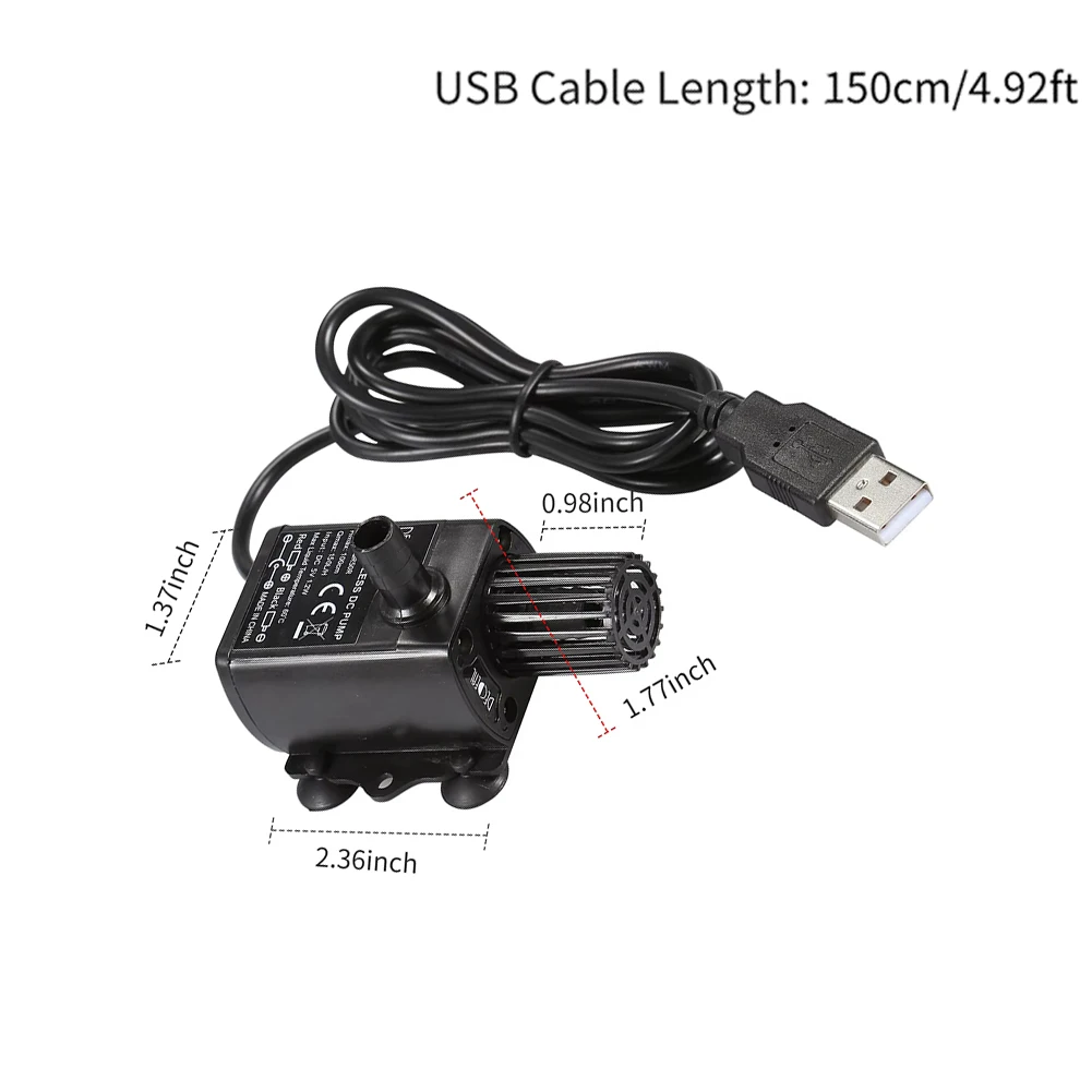 Home Aquaristics Brushless Water Pump Quiet Water Pump Water Outlet Diameter 8.5mm Maximum Head 100cm For Evaporative Coolers