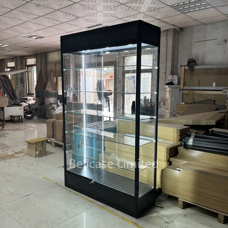 Estilos comuns personalizados de vitrine, Display Stand, Armazenamento com tampa, Shop Cabinets