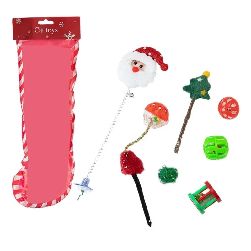 Pet Friendly Christmas Toy Set Safe Bites Resistant Cats Toy Intelligence Cats Toy for Interactively Playtimes with Pet M4YD