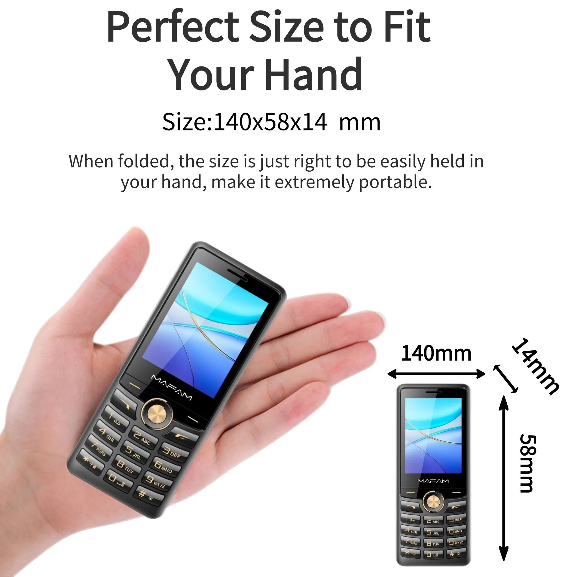 Mafam triplo slot sim telefone móvel para idosos 2.8 "grande display velocidade dial voz forte forte tocha telefone h7370 baixo preço