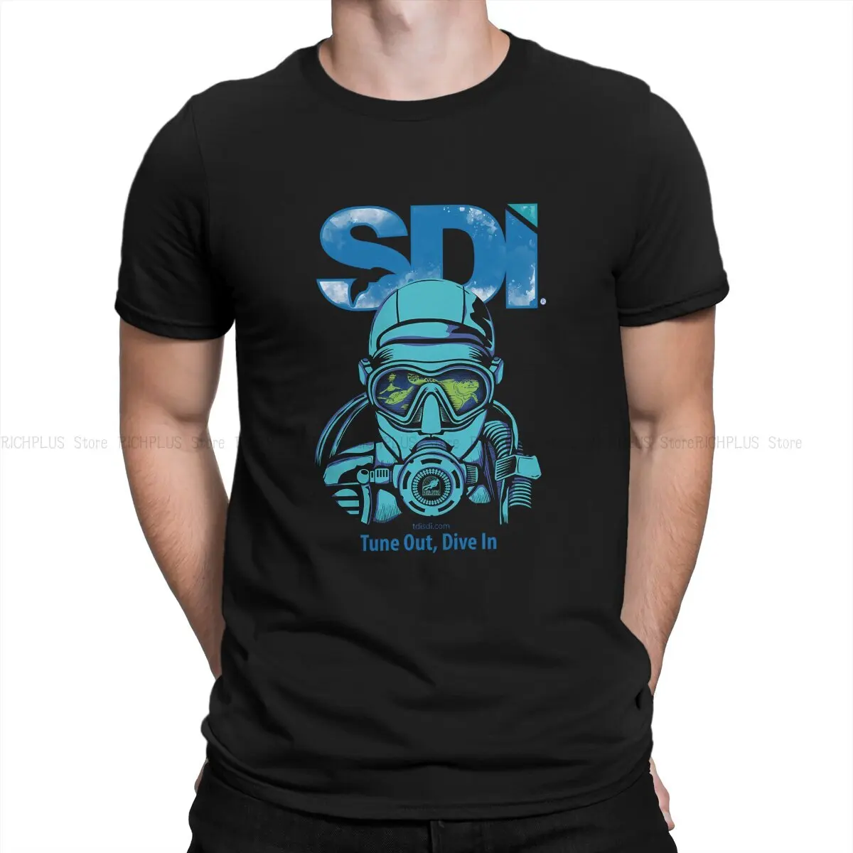 Camiseta SDI internacional de buceo para hombre, ropa de buceo, camiseta de moda