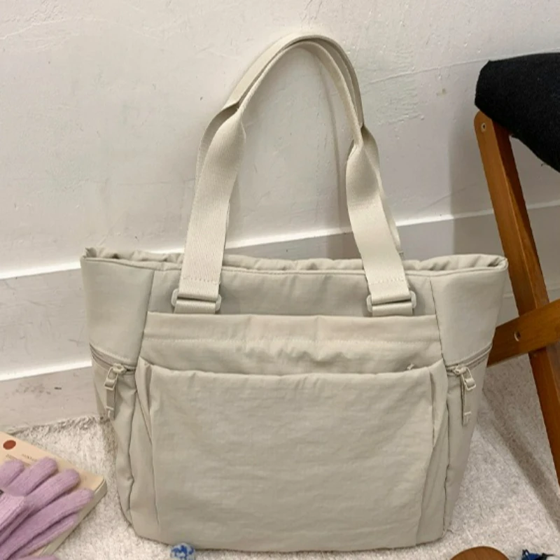 

Модная хлопковая пригородная сумка на плечо, легкая сумка с ручкой для отдыха для мужчин и женщин, непринужденная и простая универсальная сумка для хранения