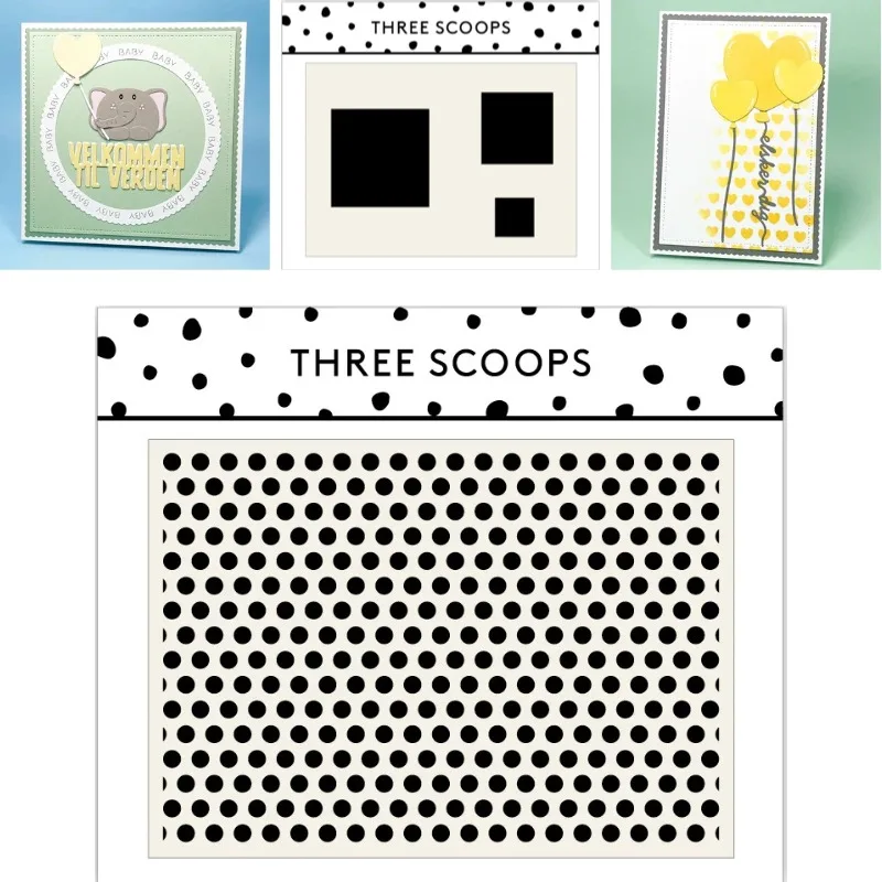 Square with Regular Patterns of Size, Medium, and Small Metal Cutting Dies And Stencil For Scrap Booking Stencil Embossing Mold