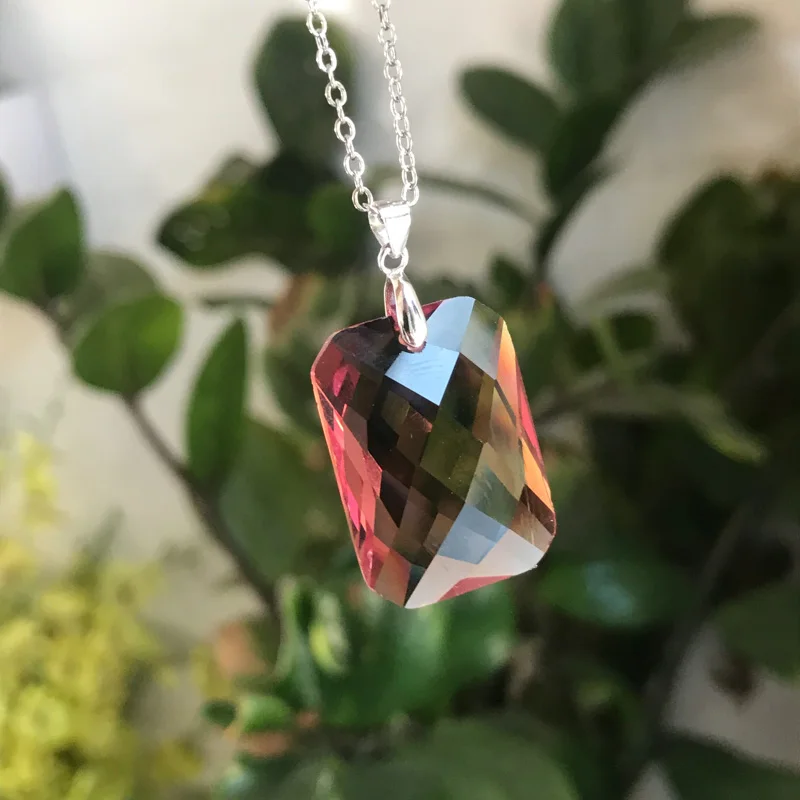 CSJ New 18*25mm Zultanite Pendant Necklace Sterling 925 Silver Created Sultanite Color Change Fine Jewelry for Women Party Gift