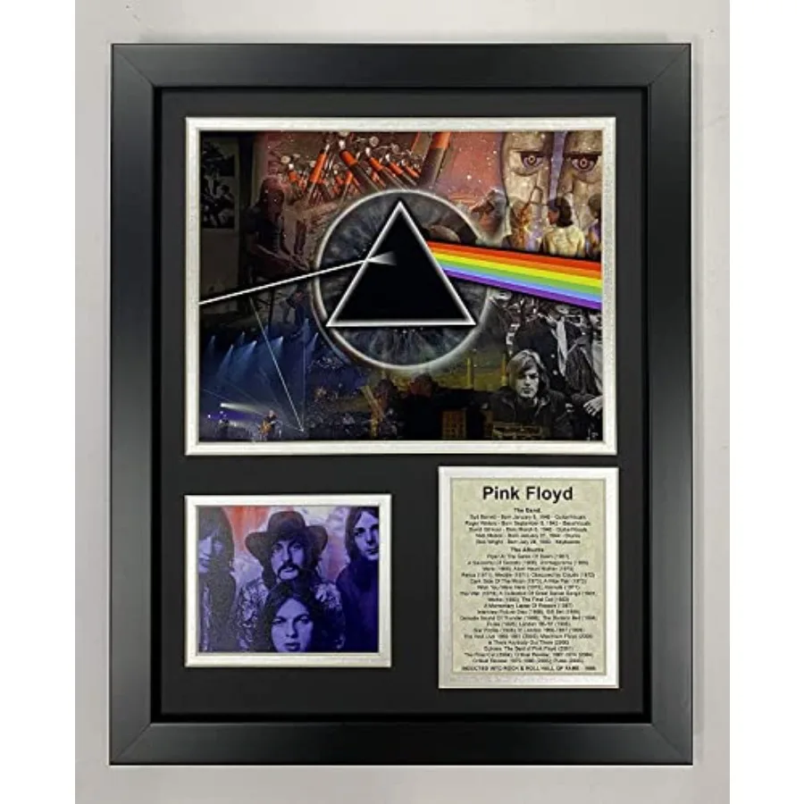 

Коллаж из фотографий с мозаикой Pink Floyd - коллекционный настенный декор с изображением английской рок-группы в рамке - 12"x15" 16187U