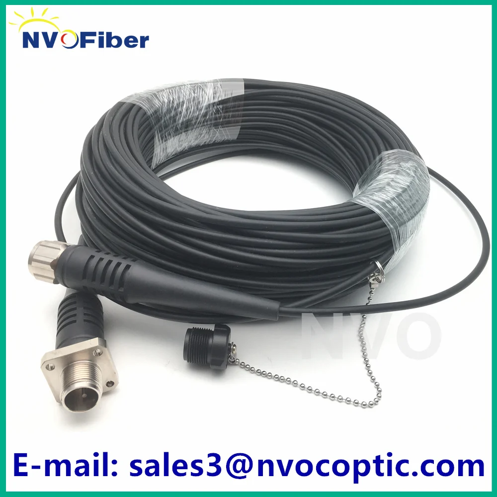 4C ODC Male Round to ODC Female Square Connector,SMF Fiber Opitc Patch Cord,SM Cable TPU Jacket 4.5mm,50M,Armored Fibre Cable