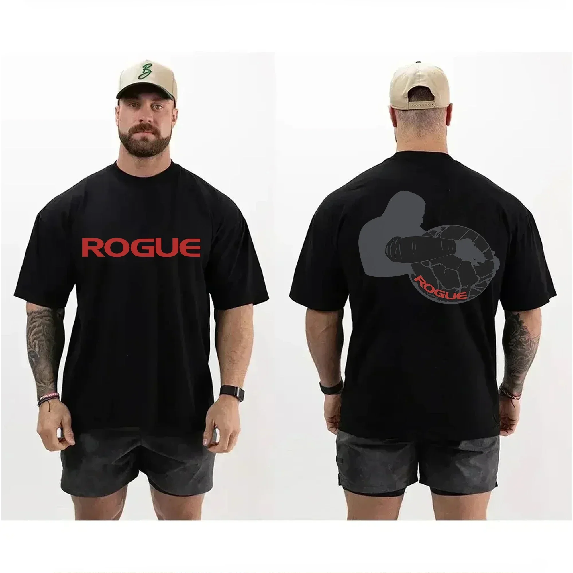 

Мужские и женские повседневные свободные футболки Rogue с короткими рукавами, подходящие для езды на велосипеде на открытом воздухе, летняя мода 2025 года