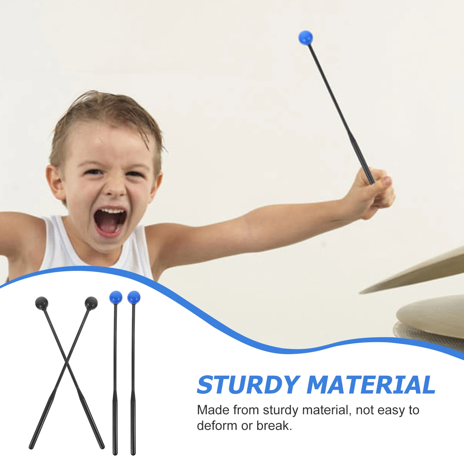 

4 Pcs Musical Instrument Children's Drumsticks Tongue Plastic Xylophone Mallets