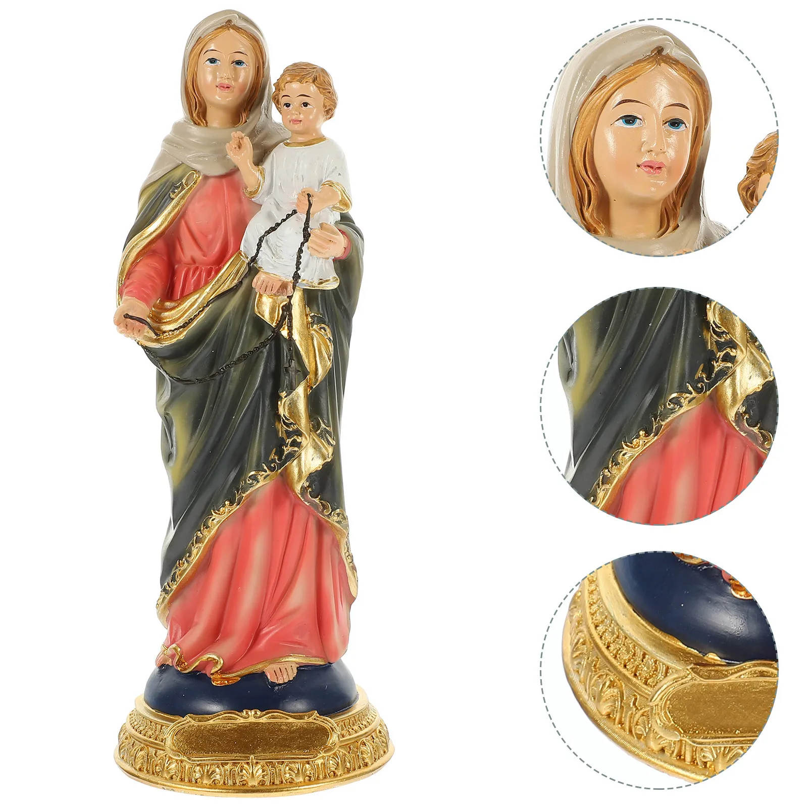 

Resin Virgin Mary Statue Small Desktop Religious Decor for Home Church Decoration Blessing Mother Sculpture Mary Statue