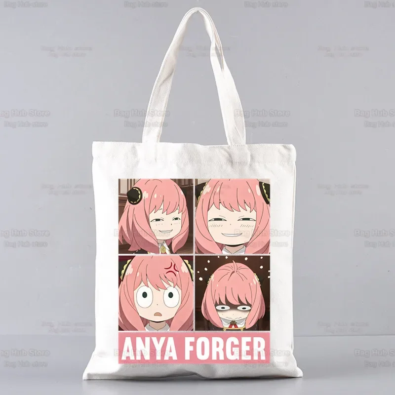 

Spy X Family Shopper Bag Print Canvas Anime Kawaii Anya Forger Tote Bag Handbags SPYFAMILY Women Bag Harajuku Shoulder Bags