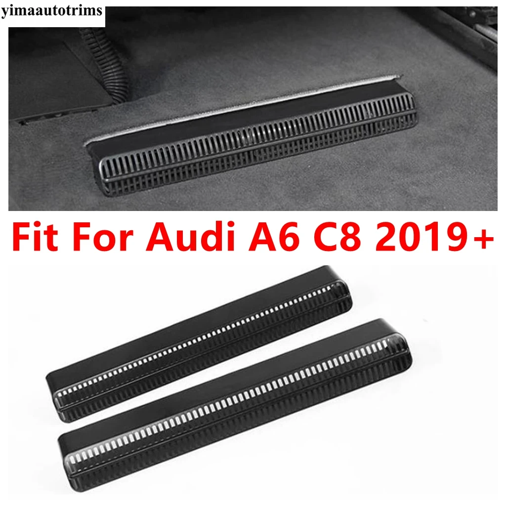 Car Rear Seat Under Floor Air AC Conditioning Vent Outlet Grille Dust Cover Protection Accessories For Audi A6 C8 2019 - 2023