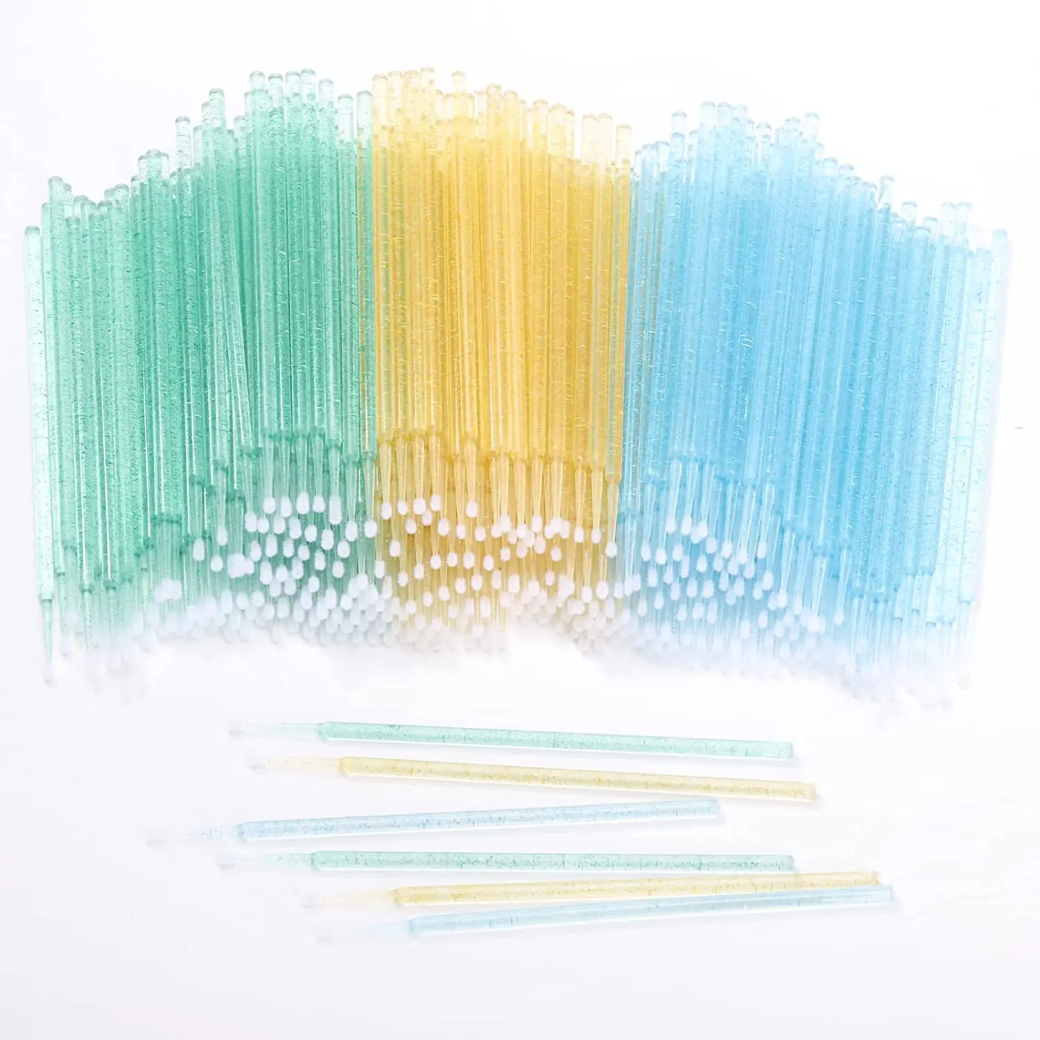 100pcs/bag Micro Brushes with Crystal Wands Disposable Microbrush Applicators Microswabs for Eyelash Extensions