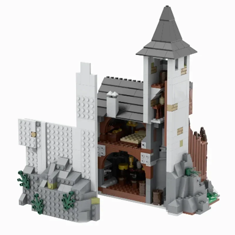 Briques de construction Moc, modèle de forteresse, technologie de château construite en brique, blocs modulaires, cadeaux, jouets de noël, ensembles de bricolage, assemblage