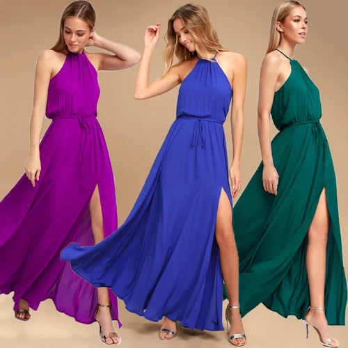 Vestido largo de verano 2024, vestido bohemio de playa con abertura alta, vestido Maxi tipo túnica, vestido de fiesta de noche para mujer, Vestidos de fiesta XXL
