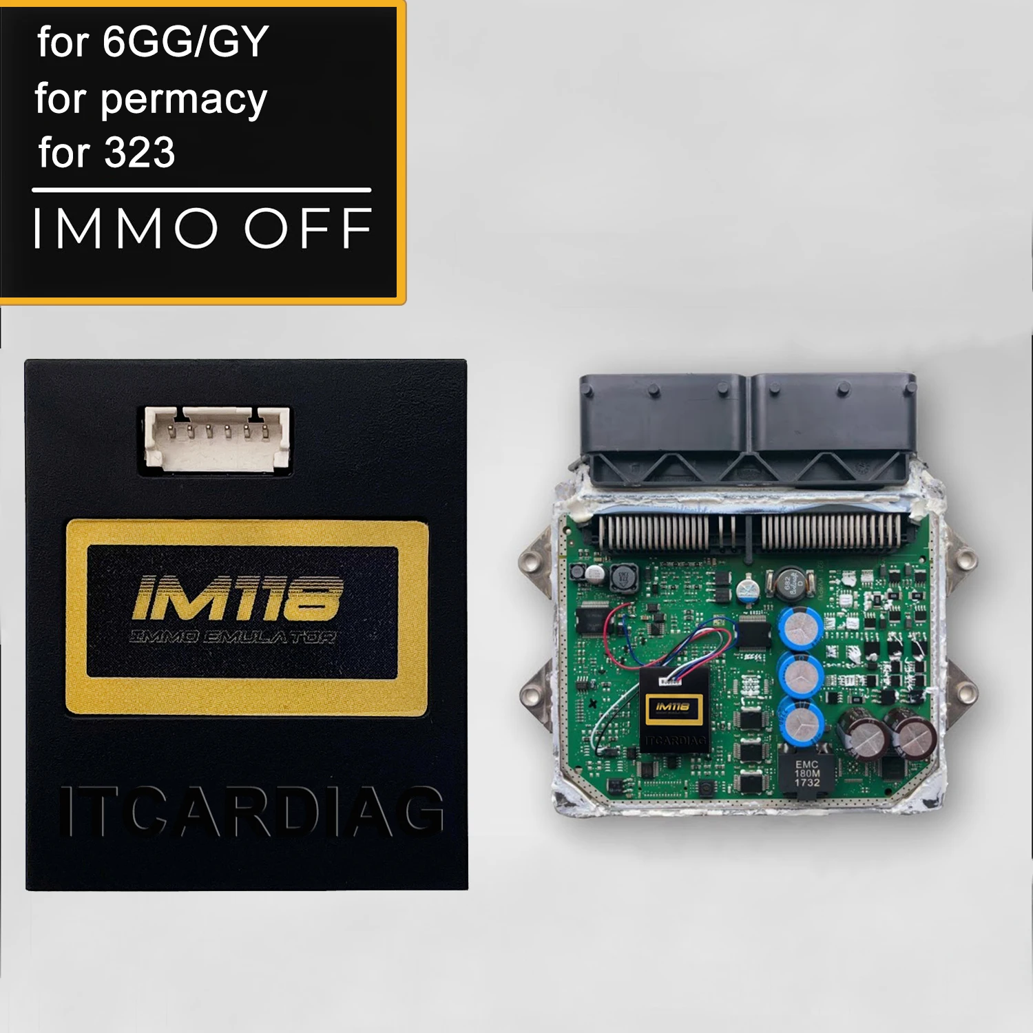 2023 ITCARDIAG IM118 Immo Off SQU Emulator For Ford Mazda 1995-2002 with PATS Module and 4C Key Transponder Immobilizer Emulador