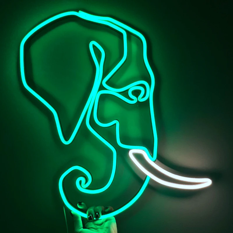 

Elephant Neon Signs Led Light for Bar Pub Club Home Wall Hanging Flex Neon Lights Wedding Home Party Decor