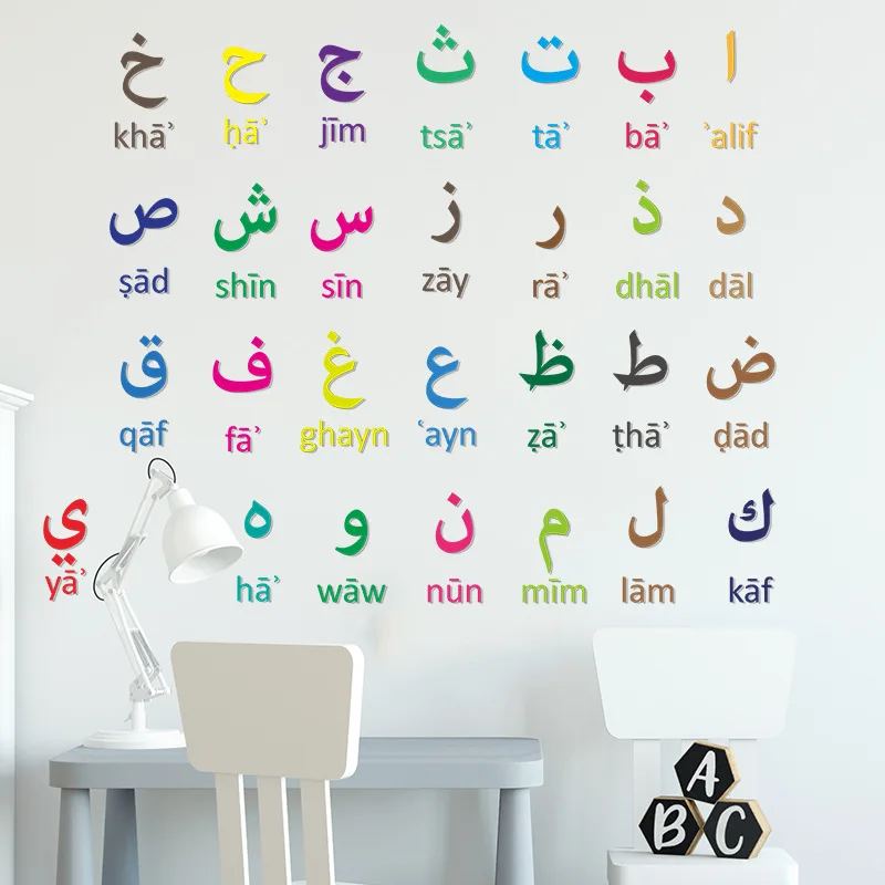 Colored Arabic Numerals Wall Sticker Kids Room Background Home Decoration Mural Bedroom Decor Self-adhesive Arabic Script Decals