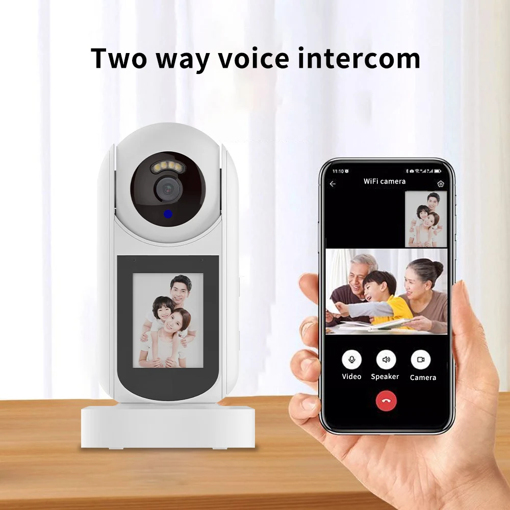 

Video Call Smart Camera 1080P HD Wireless PTZ Cam Wifi AI Night Vision Home Security Baby Monitor one Click Call 2.4 Inch Screen