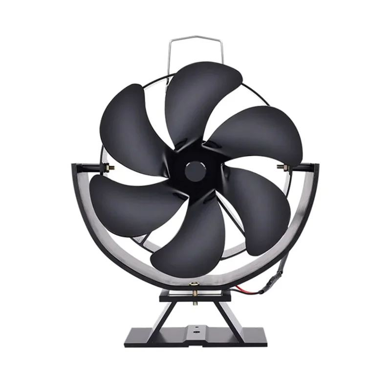 1 PCS 6 Blades Heat Powered Stove Fan Quiet Stove Fan Efficient Heat Log Wood Burner Eco-Fan