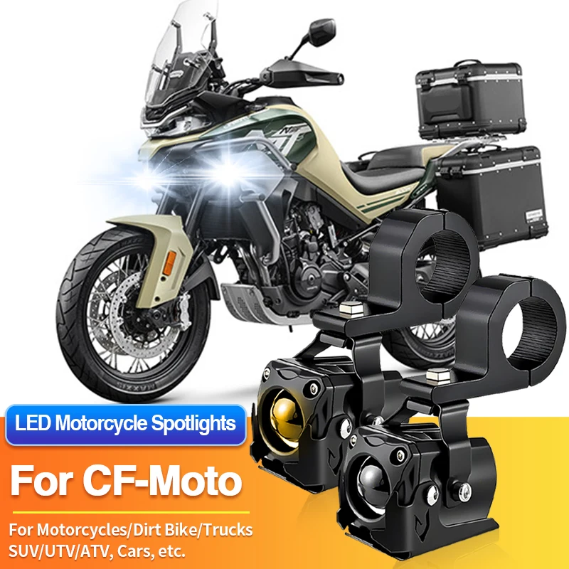 

1/2PCS Universal Motorcycles Headlight LED Fog Light Dual Color Spotlights for CF-Moto 400NK/450SR/450SS/650 Adventura/650 GT NK