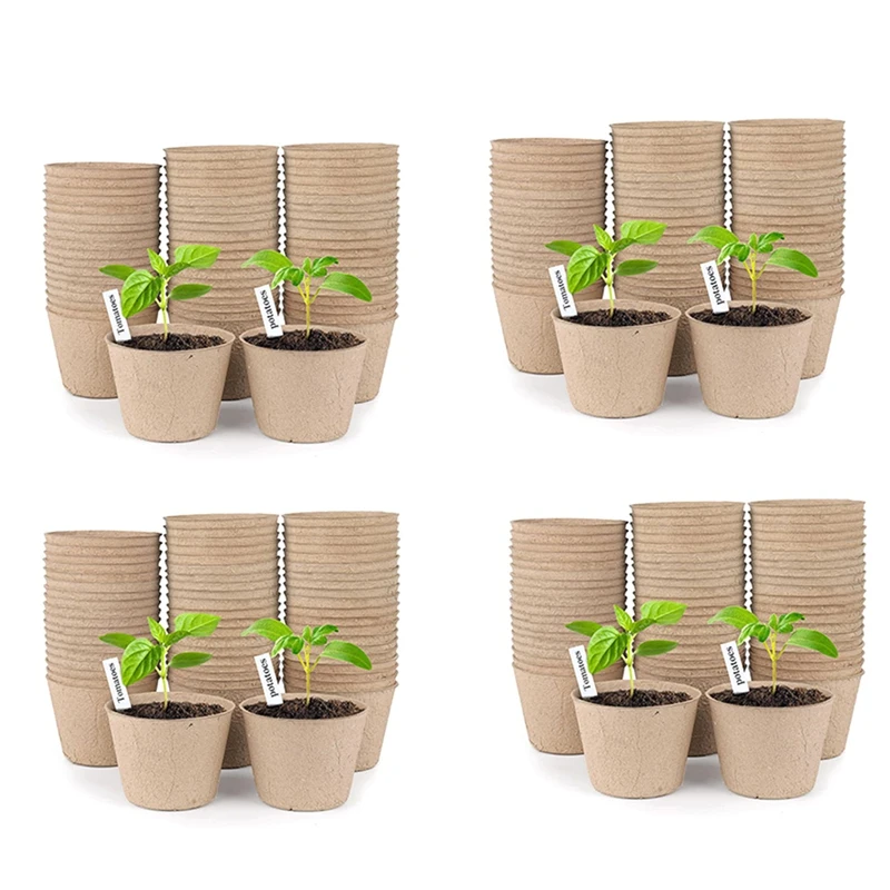 

Peat Pots, 240 Pcs 3 Inch Seed Starting Pots Round Nursery Pot, Biodegradable Plants Pots With Bonus 80 Plant Labels