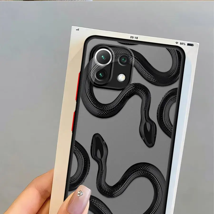 Casing untuk Xiaomi Mi 13 11 Lite 12x 12T 11T 10T 14 13 Pro Penutup Belakang Ponsel Mewah Motif Ular