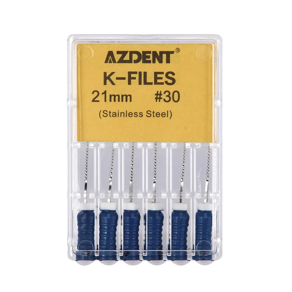 6 Stück/Box AZDENT Dental Endo K-Feilen Handgebrauch Wurzelkanalfeilen Edelstahl 21/25/31mm 06 # -40 # Zahnärztliches Instrument – Detail 9