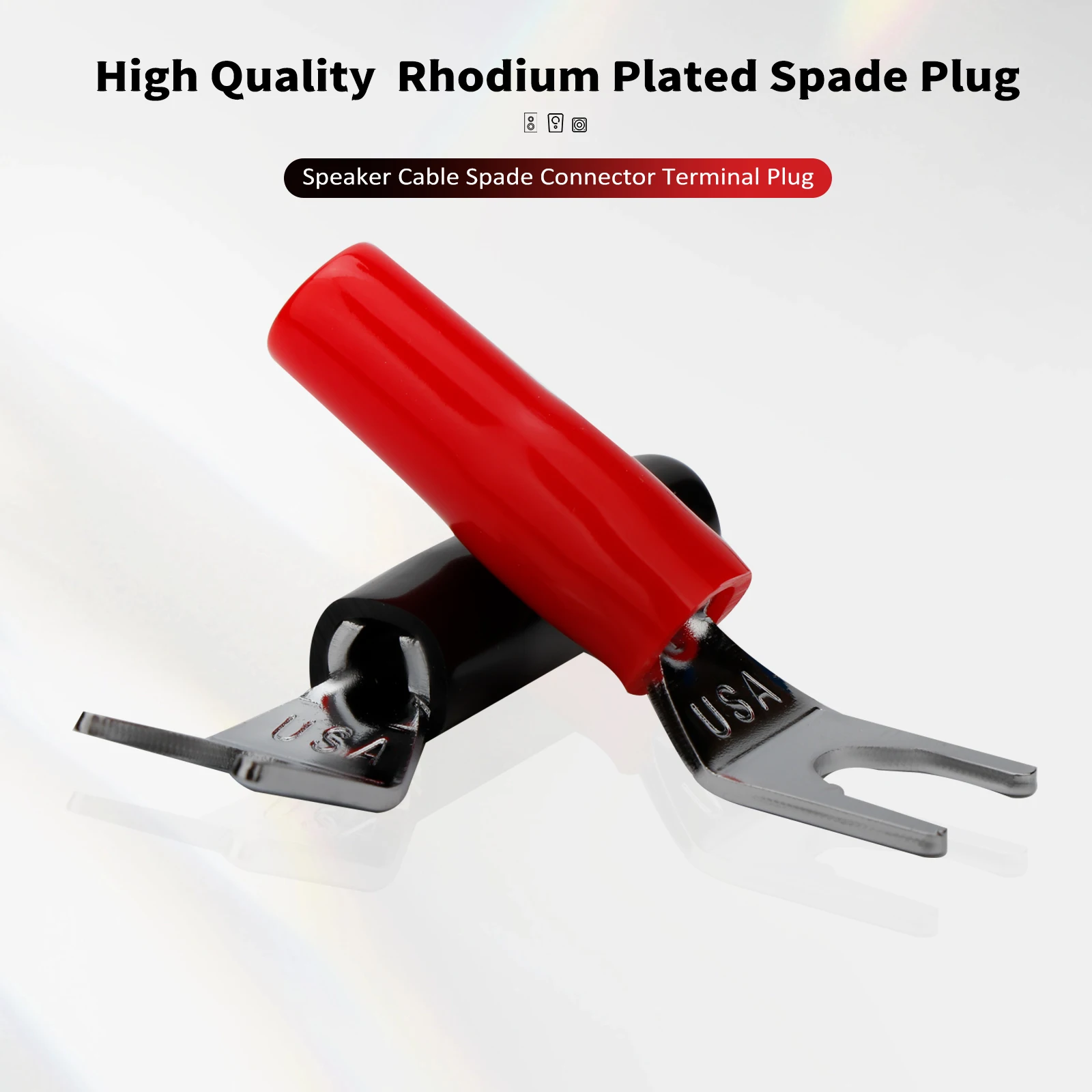 Preffair-y-spadeプラグスピーカーケーブルコネクタ、金ロジウムメッキ、端子プラグ、フォークアダプター、diyスピーカーケーブル用バナナプラグ