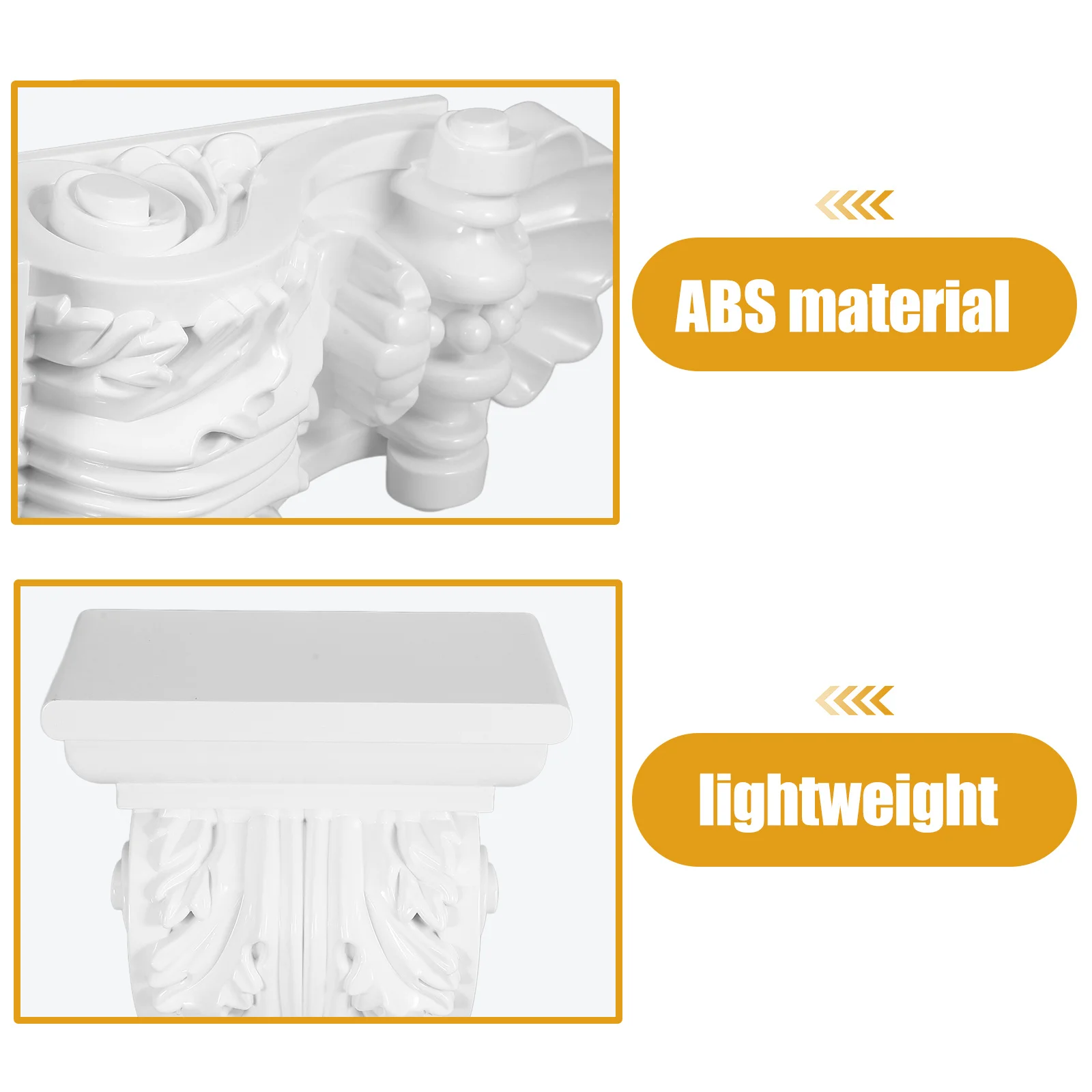 

European Style White Carved Corbel ABS Decorative Applique Ceiling Wall Corner Decoration Floral Design Roman Column Head