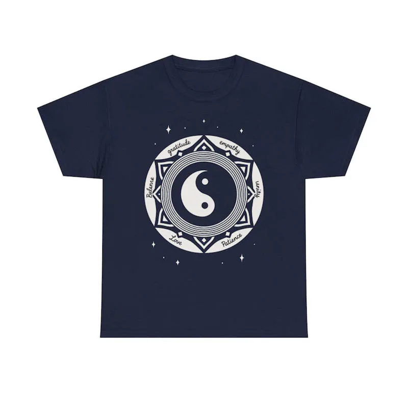 

Yin Yang Sacred Geometry Mandala Tee, Balance Empathy Patience Tops, Mindfulness Spiritual Clothing, Unisex Cosmic Gift T shirt