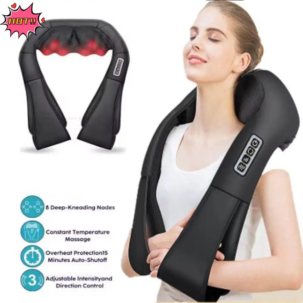 

Высококачественный электрический массажер из искусственной кожи, многофункциональная массажная шаль с подогревом, U-образный инфракрасный массажер для шеи, плеч