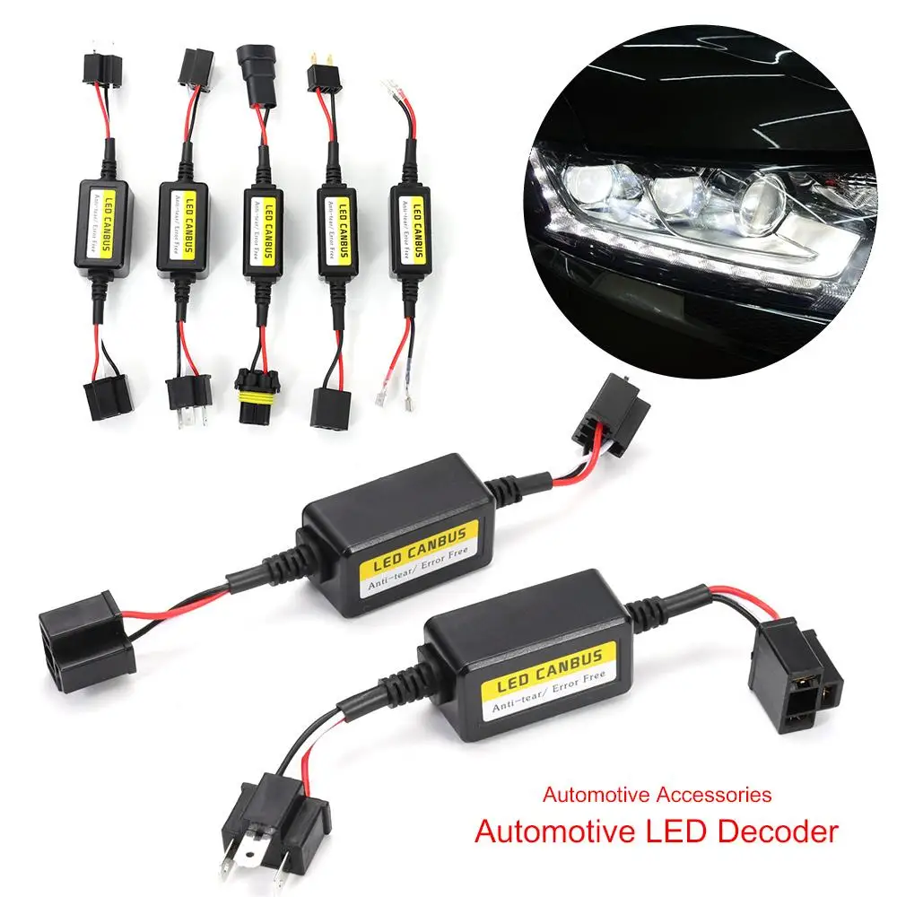 

Черный h1/h3/h4/h7/h8/h9/h11 Анти-мерцающий сепаратор неисправностей Светодиодный декодер Canbus Автомобильный светодиодный декодер Контроллер резистора