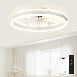 Ventilatore da soffitto con luce e telecomando Fanstira lampada a LED piccoli ventilatori decorativi decorazione per elettrodomestico da camera da letto 19.7 pollici