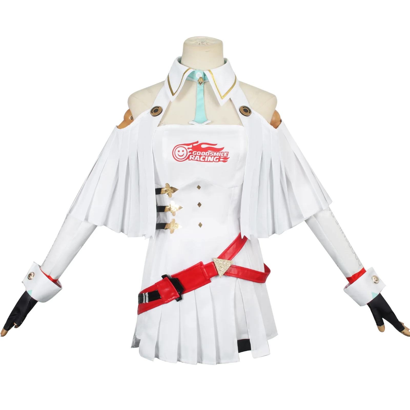 

Anime Racing Mikuu Cosplay Costume Mikuu White Dress Hat Racing Suit Halloween Uniform Carnival Party Cosplay Outfits Suit