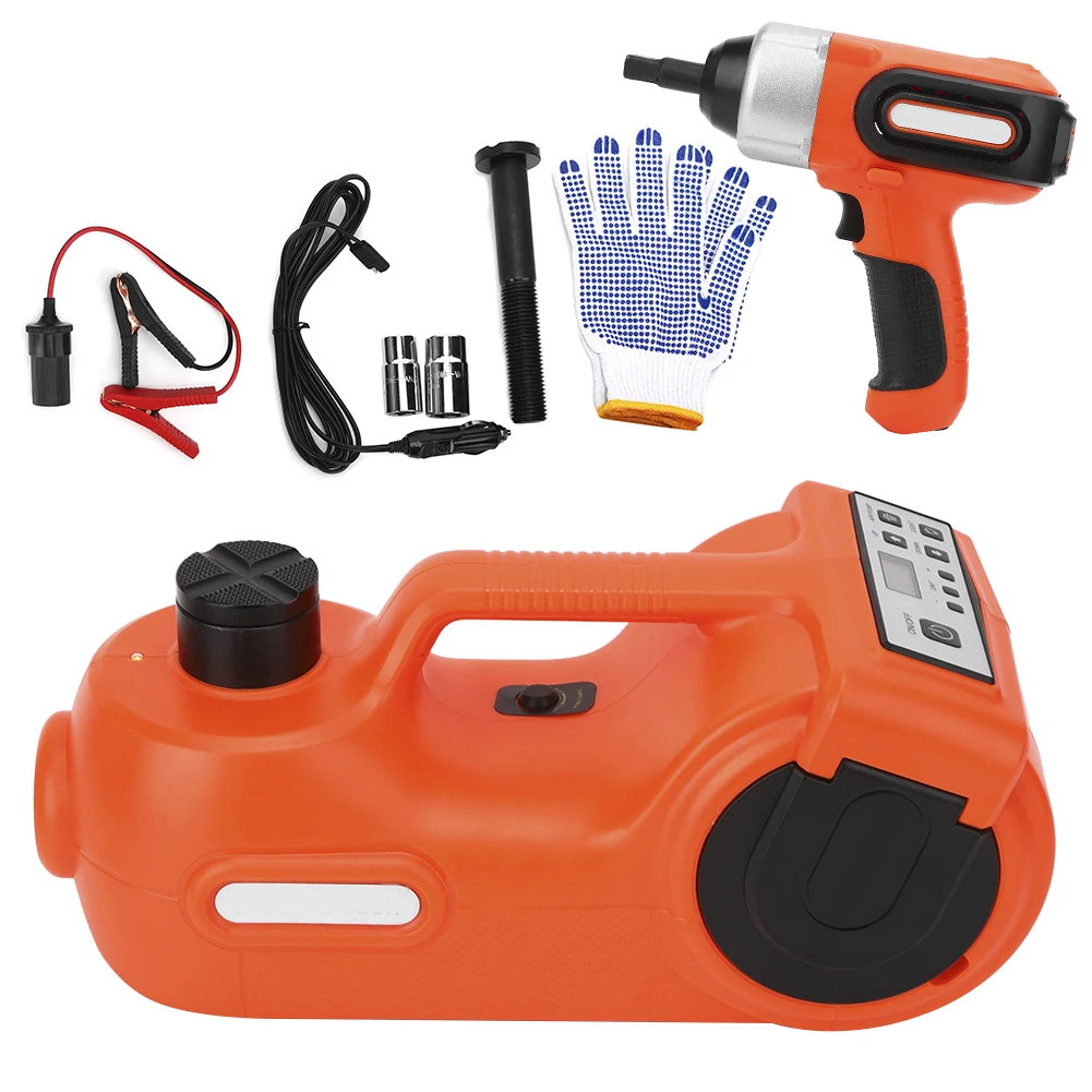 

DC12V 5T 3-в-1 Автомобильный электрический напольный домкрат Гидравлический подъемный комплект для замены шин