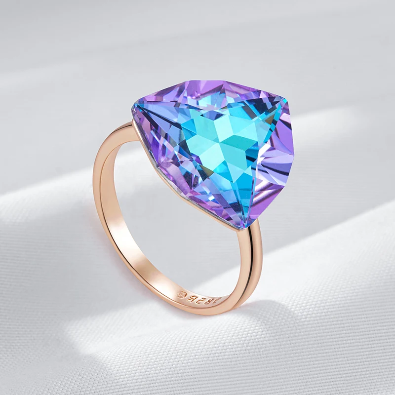 Triangle Colorful Zircon Ring - Image 4