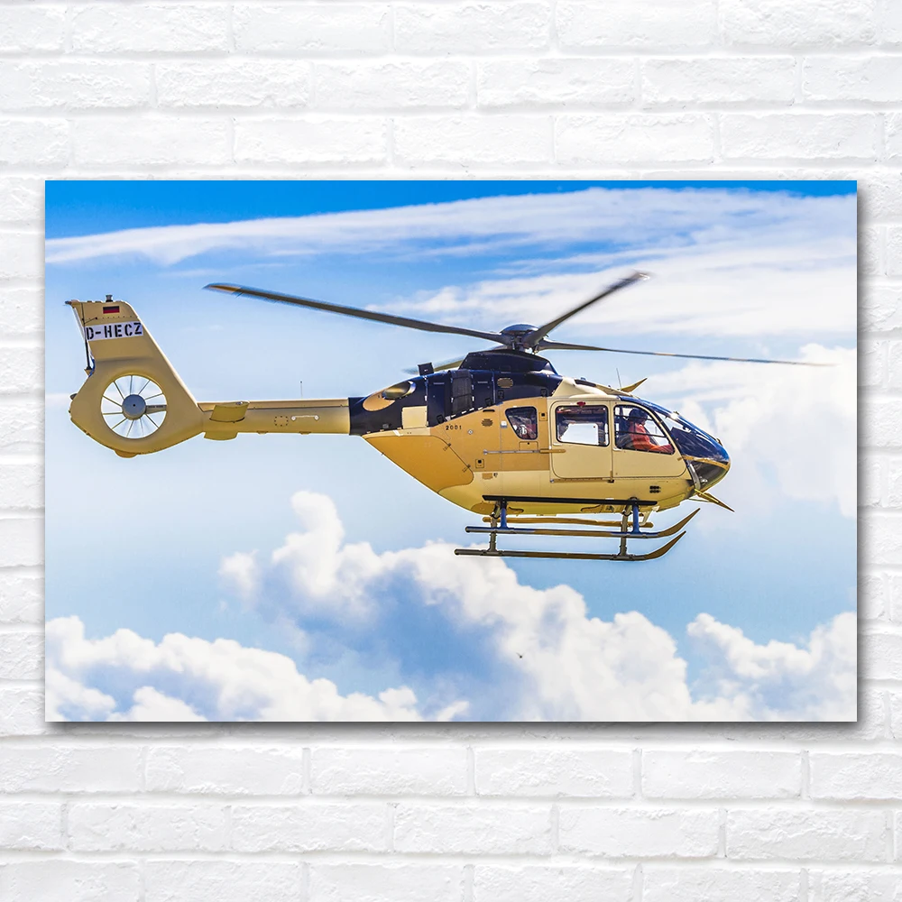 Airbus-H135 Helicopter Posters and Prints Modern Wall Art Canvas Painting for Home Living Room Decor No Frame