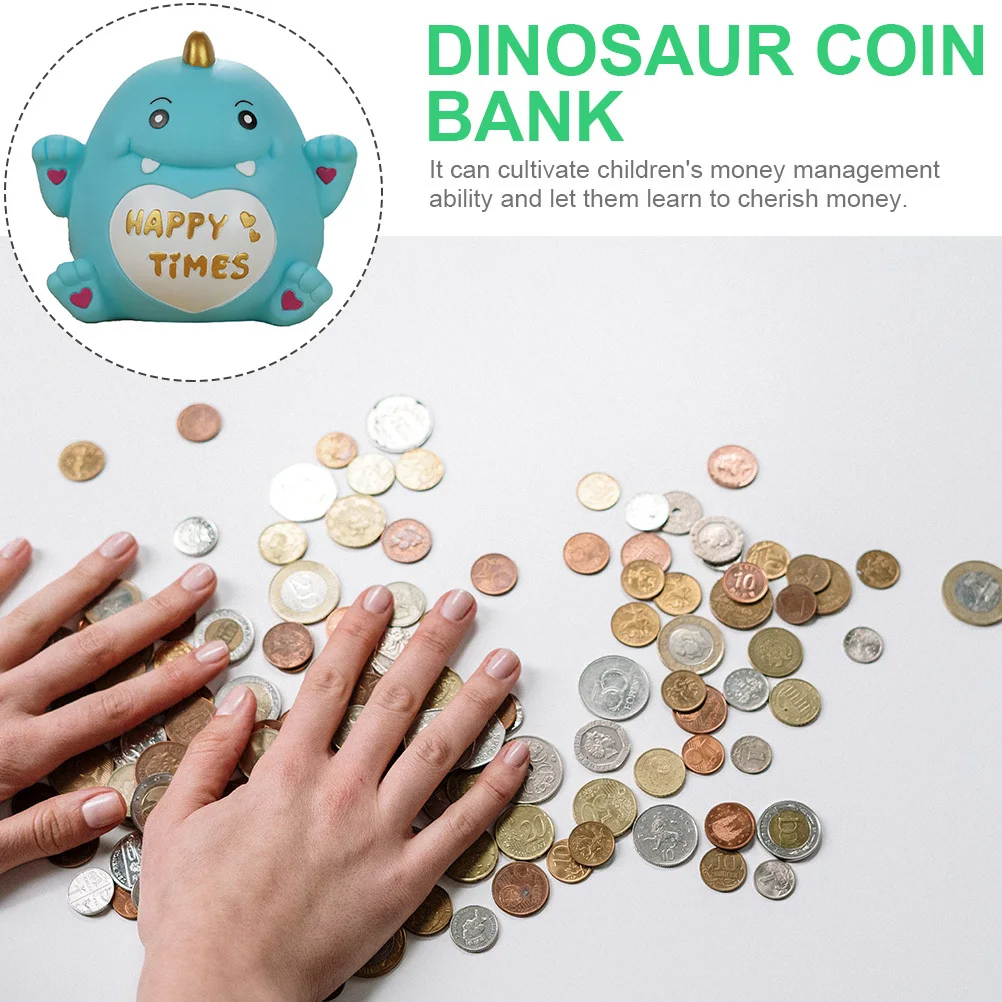 Vinyl Piggy Bank Dinosaur Shaped Money Bank for Kids Safe Easy Access Coin Storage Home Bedroom Decor Kids Saving Pot