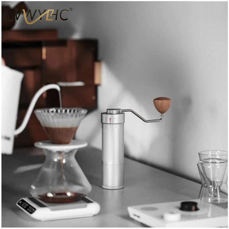 MHW-3BOMBER Manual Coffee Grinder 0.016mm/Click Conical Burr for Espresso Pour Over Adjustable Stainless Steel Barista Tool