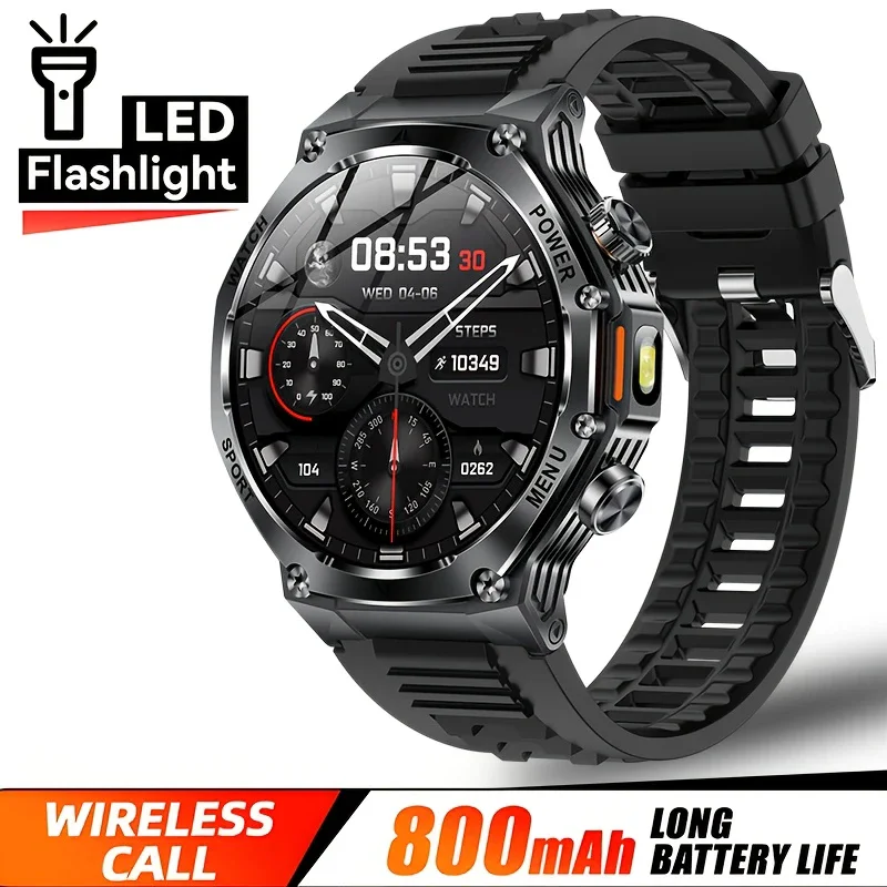 

New Original Ultra 800Mah Military Smart Watch Men 1.46"AMOLED GPS Path 5ATM Waterproof Compass LED Flashlight Smartwatch Men
