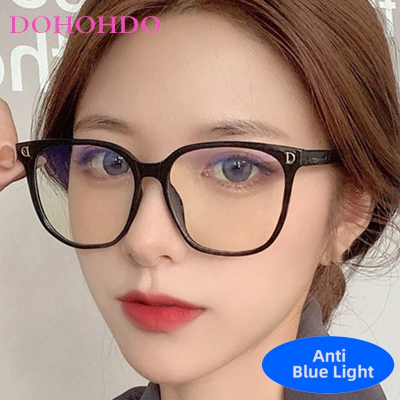 Luxury Brand Designer Big Square Optical Women Men Eyewear Computer Gaming Office Work Anti-Blue Light Eye Protection Glaases