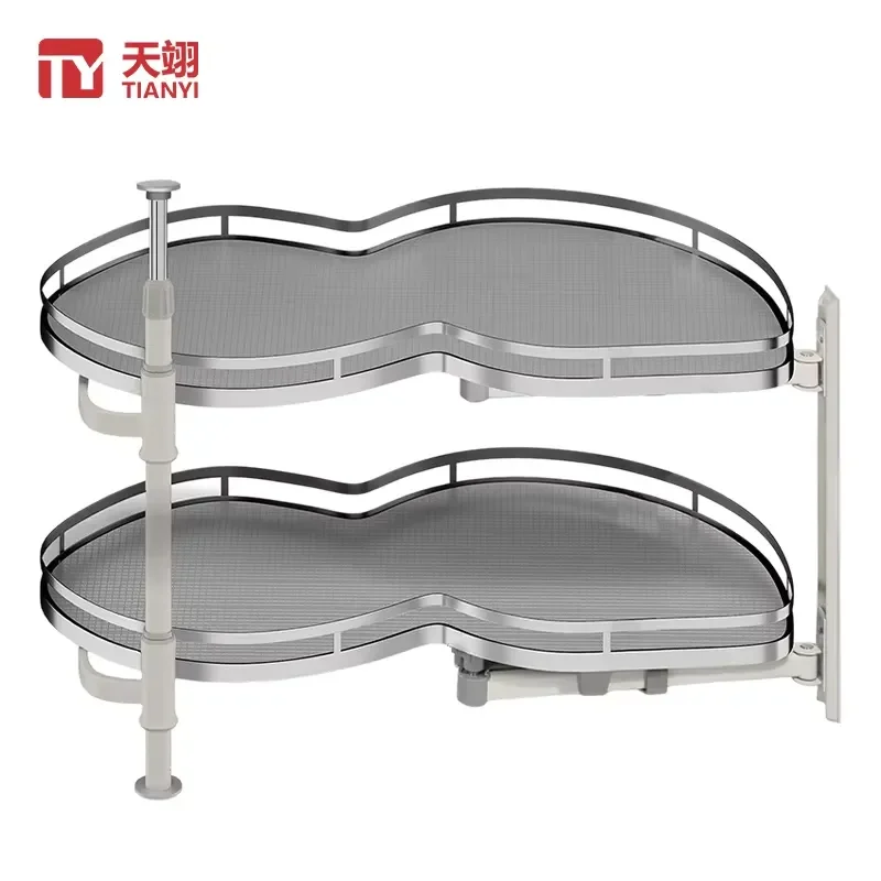 Magic Corner Kitchen Cabinet Swing Tray Pull Out Storage Basket Drawer Space Saving Design For Blind Corner Cupboard