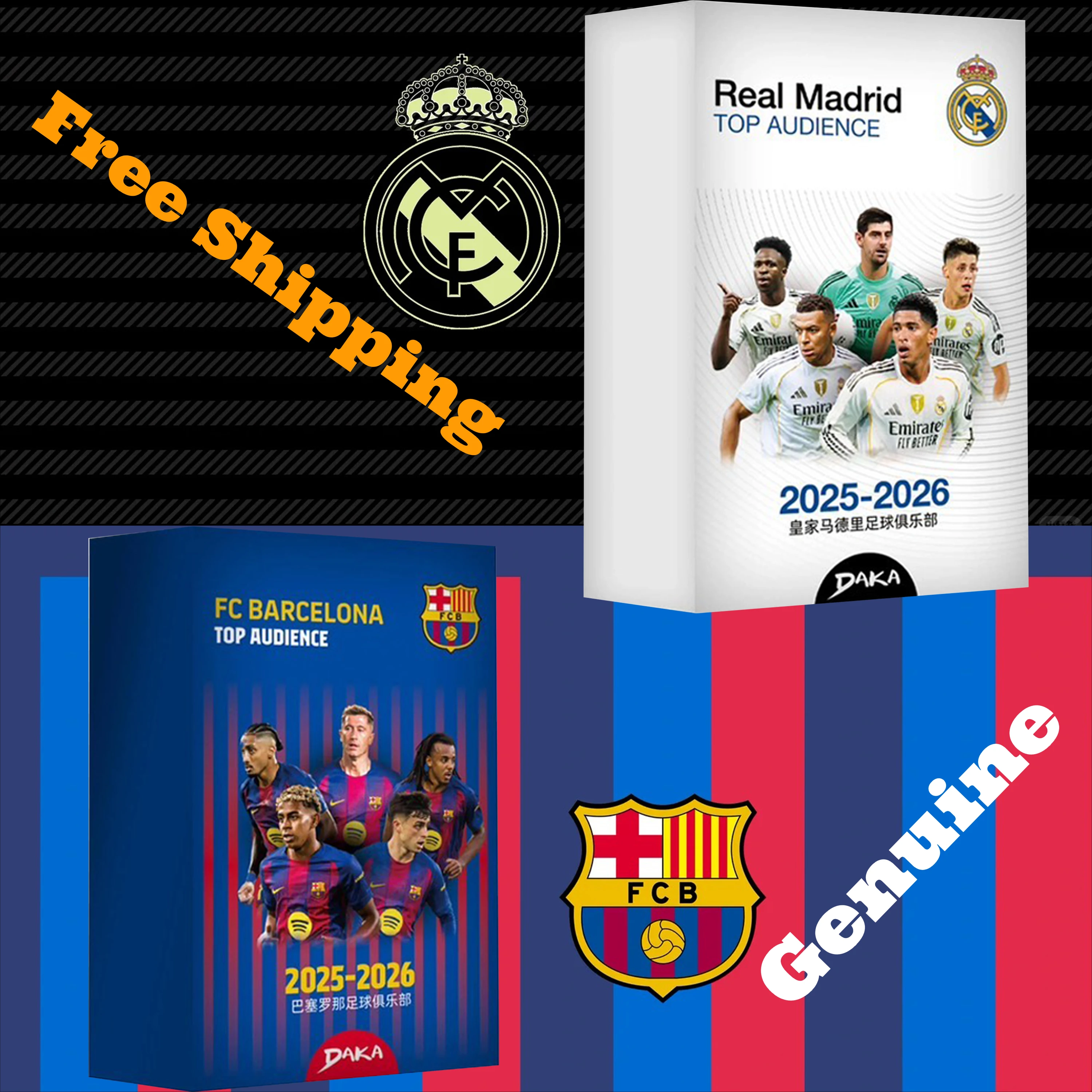 

Genuine Daka 2025-26 Top Audience Series 2 Football Star Collection Card Signature rating Card Football Club Official Box Gifts