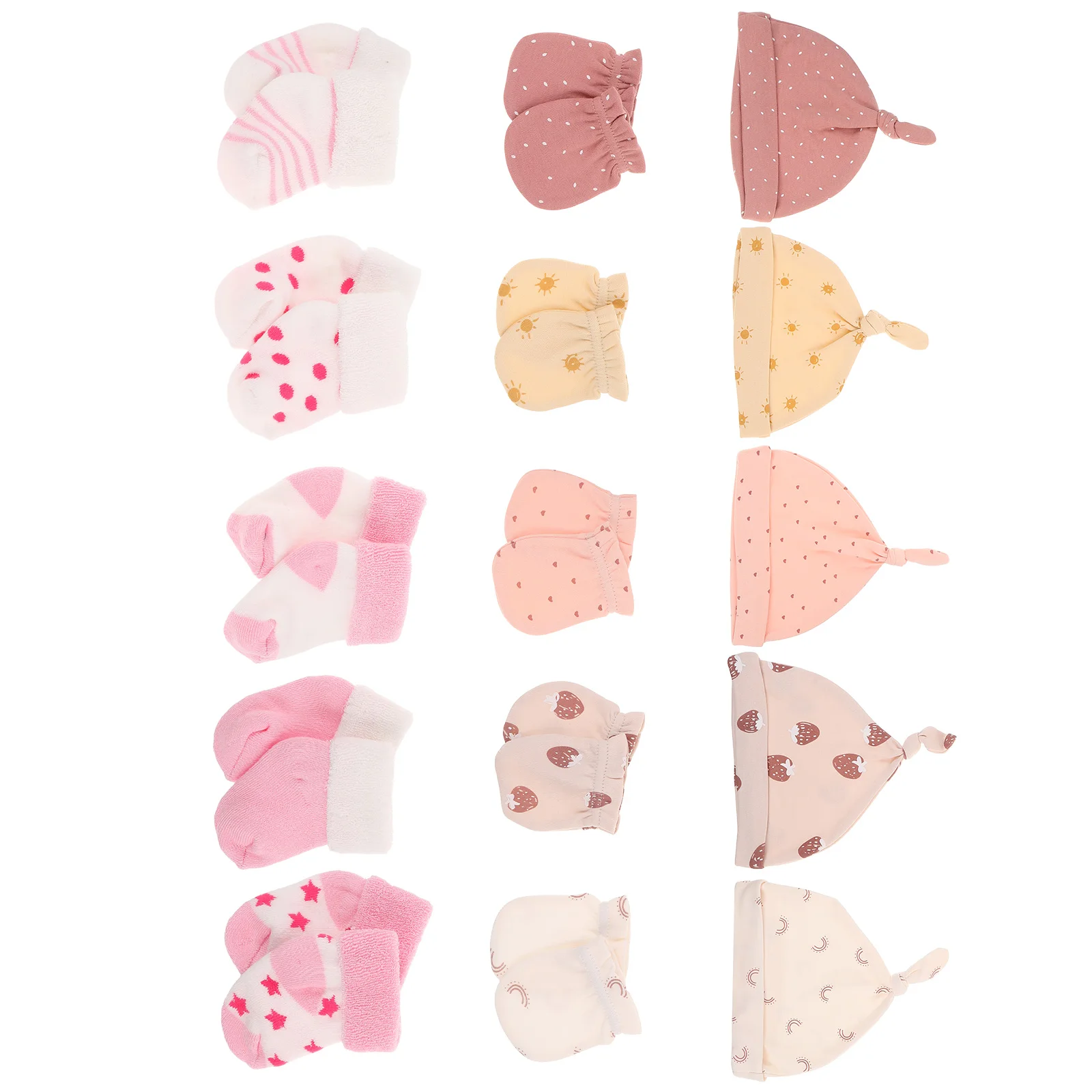 

Newborn Baby Hat Mittens Socks Set Soft Cotton Anti Scratch Protection Full Coverage Gentle Comfortable Warm Practical Easy