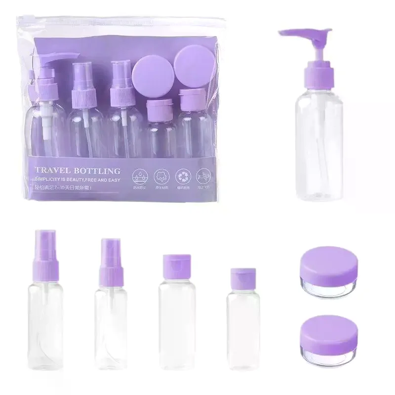 Ensemble de 1 flacon de voyage rechargeable, conteneur portable pour cosmétiques, lotion, tonique, spray, shampoing, crème, fournitures de tourisme, essentiels