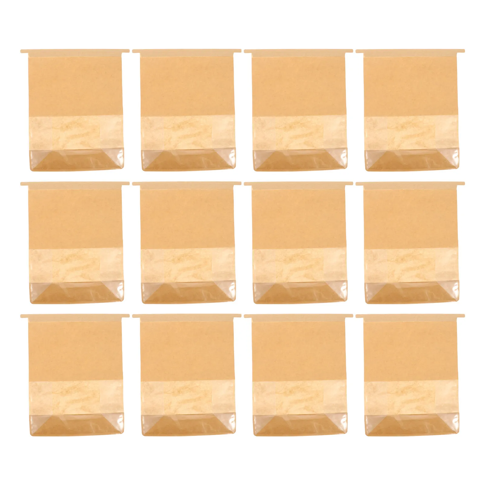

50Pcs Bakery Bags with Clear Window Versatile Toast Bag Cookie Bag for Cookies Bread Popcorn French Fries Paper Sandwich Bags