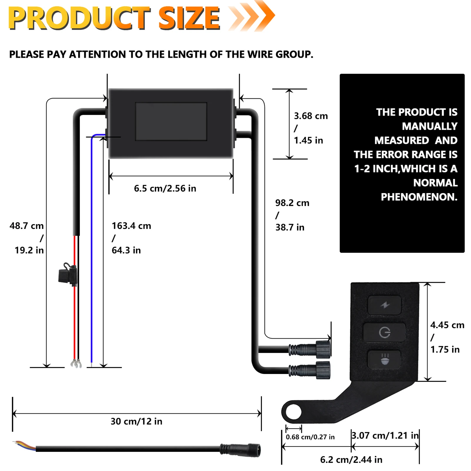 Motorcycle Wiring Harness Kit, 300W 16 AWG Waterproof Connector Wiring Harness Kit Motorcycle Spotlight Wiring Harness Kit