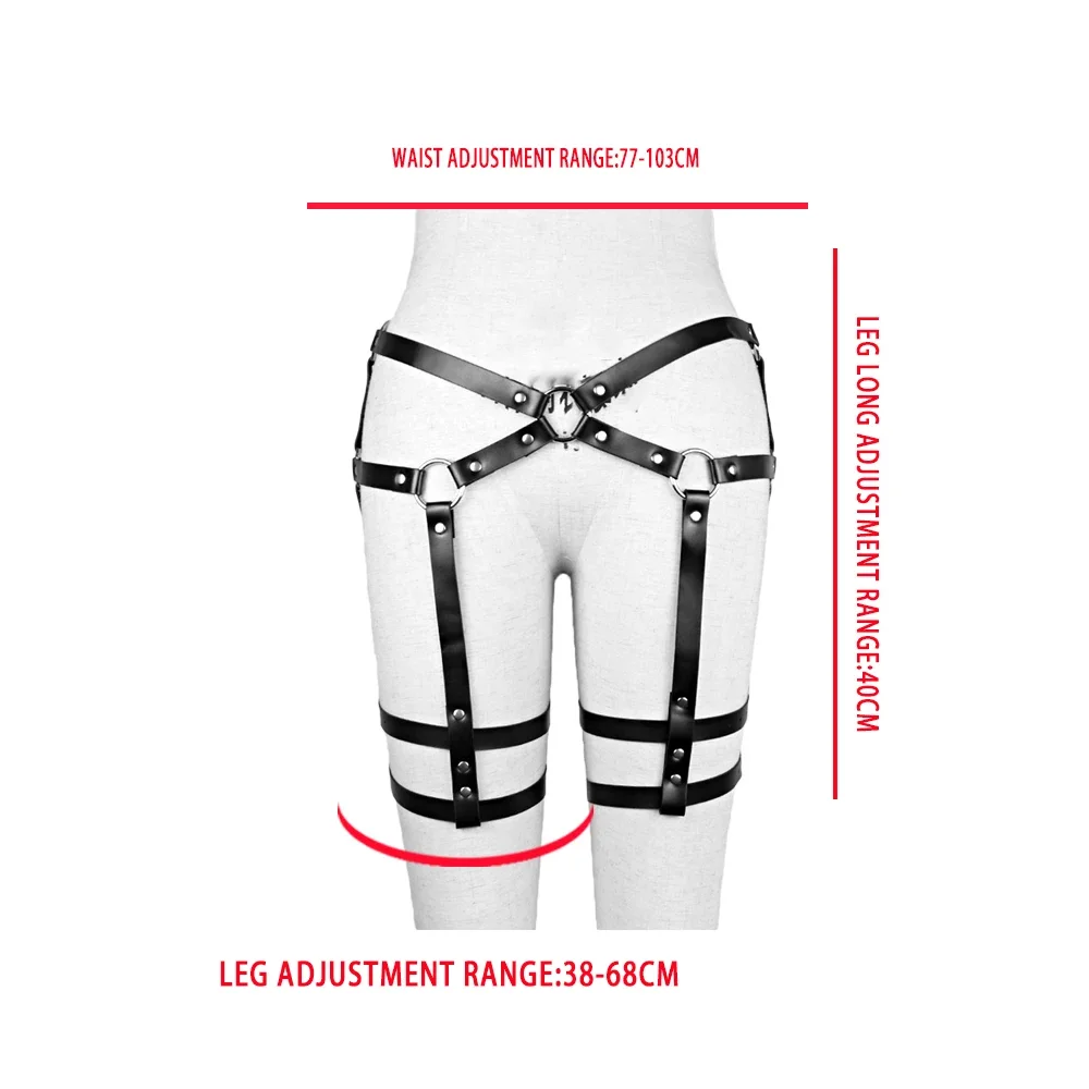 Sexy Bodys Lingerie Woman Leather Harness Bdsm Garter Belt Bondage Thigh Harness Seks Suspenders Strap Belt Stockings Female